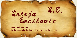 Mateja Bačilović vizit kartica